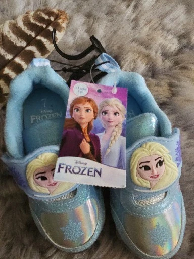 Zapatillas deportivas NewDisney's Frozen para niñas pequeñas talla 7 azules y blancas iluminadas Foto 3 de 4