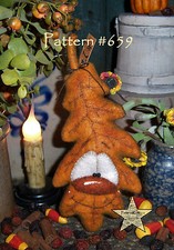 Patti's Ratties Primitive Halloween Thanksgiving 8" Leaf Doll Paper Pattern 659