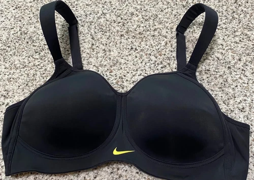 NIKE Soft Cup Wireless Sports Bra 56323 Black Women Size 38C Yoga