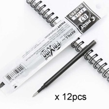 12 pcs PILOT FRIXION ERASABLE BALL POINT GEL PEN REFILL Black 0.7mm Fine -Japan