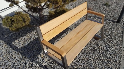 Gartenbank Edelstahl Holz 160cm - Bild 5 von 9