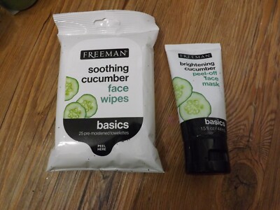 NEW LOT of 2 SOOTHING CUCUMBER face wipes & peel off face mask