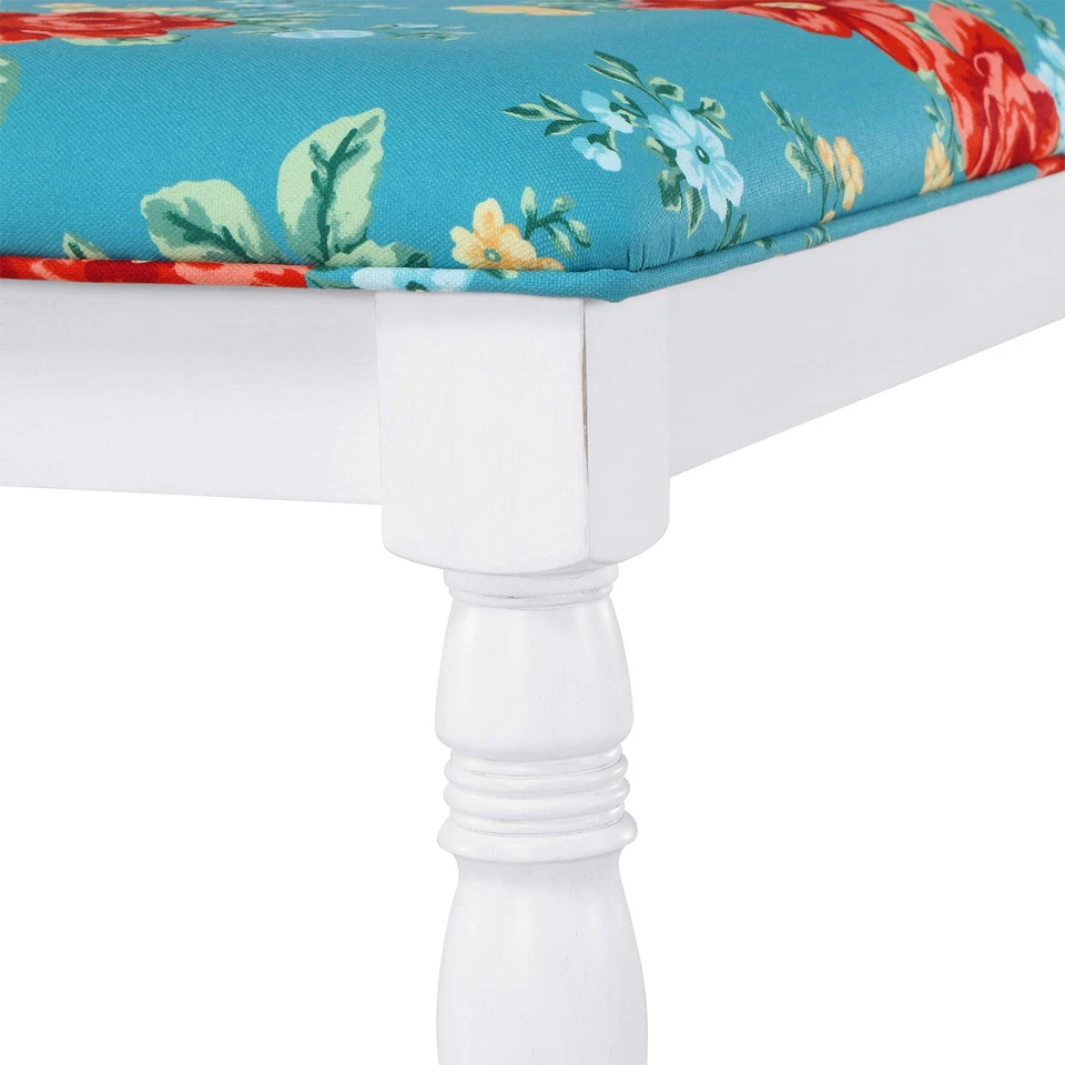 Винтажная обеденная скамья The Pioneer Woman Callie с цветочным рисунком в рамке из цельного дерева - Изображение 2 из 4