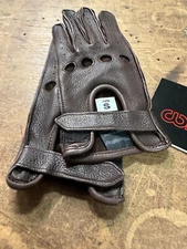 Men's Leather Driving Gloves Brown Leather Size Small by Wheelskins NOS