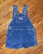 EUC VTG 80s OSHKOSH Boys 12 Month Blue Denim Shortall Overalls MADE IN USA