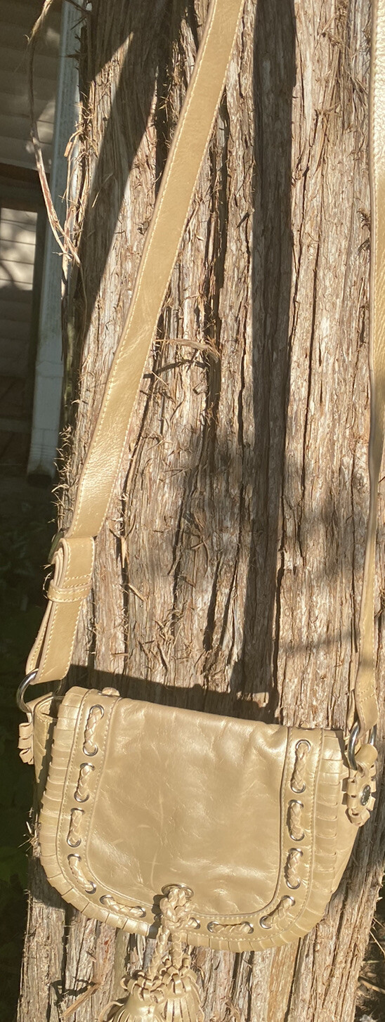 PONY Borsa a tracolla Badgley Mischka Noelle oro MGPPB pelle mg patta TAPPELED prezzo al dettaglio consigliato $398