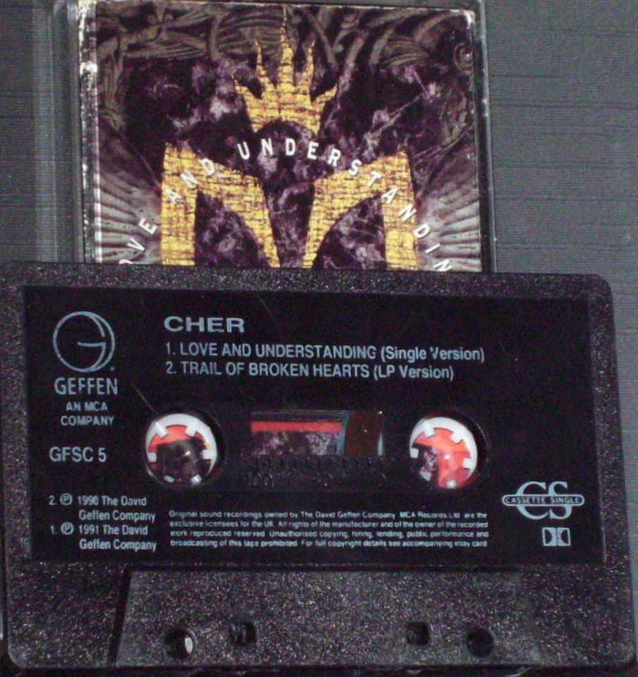 Cher ‎Love And Understanding CASSETTE SINGLE 2tracks Geffen ‎GFSC 5 Synth-pop - Image 2 of 3