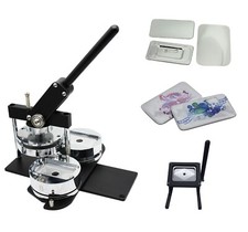 KIT - 50x90mm Button Maker-B400  Rectangle Mould  100 Pin Parts  Stand Cutter