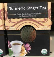 Buddha Teas Organic Turmeric Ginger Tea 18 Tea Bags Caffeine Free Immune Booster