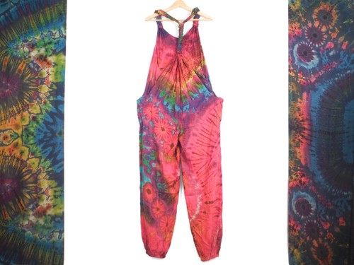 Tie Dye Boho Harem Dungarees Hippie Romper Bohemian Jumpsuit by Bare Canvas - Picture 68 of 85