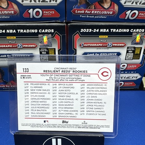 2024 Topps Series 1 - Checklist#133 Elly De La Cruz, Matt RC - Picture 2 of 2