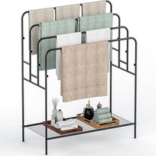 Extra Large 4-Tier Towel Rack - Versatile Stand for Pool, Beach, and Home