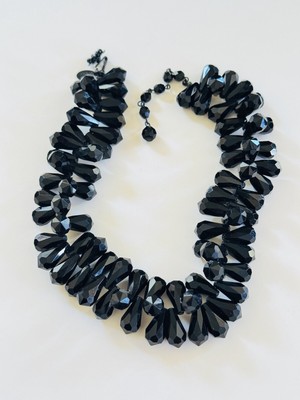 Miriam Haskell Choker Signed Necklace VTG Statement Lucite Crystal Beaded Rare