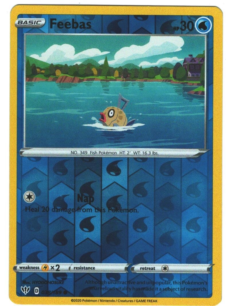Feebas 38/189 Darkness Ablaze Reverse Holo Common Pokémon TCG