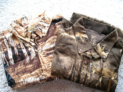 2 Mens Flannel Hunting Long Sleeve Shirts SZ L FIELD TESTED & NORTH RIVER REDUCE