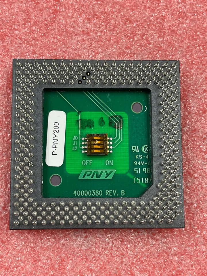 Vintage IDT WinChip C6-PSME200GA C6-200MHz SOCKET 7 CPU w/PNY Board 1997 - Image 2 of 2