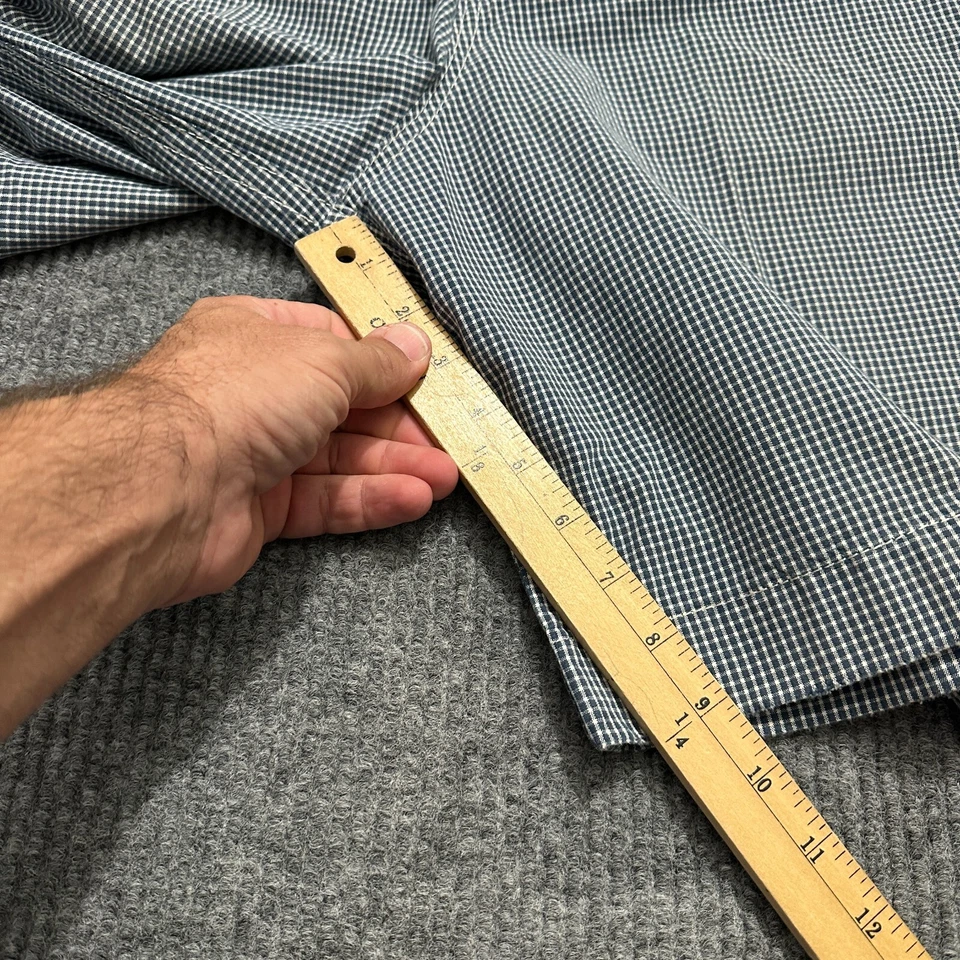 Pantalones Cortos Hollister Para Hombre Botón Mosca Talla 38 Azul Cuadros Guinga Foto 4 de 4