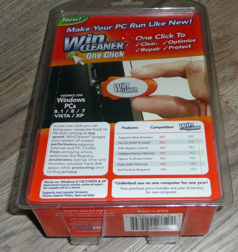 NEW! Win Cleaner USB TV One Click PC Computer Windows Clean Repair Protect - Picture 2 of 2