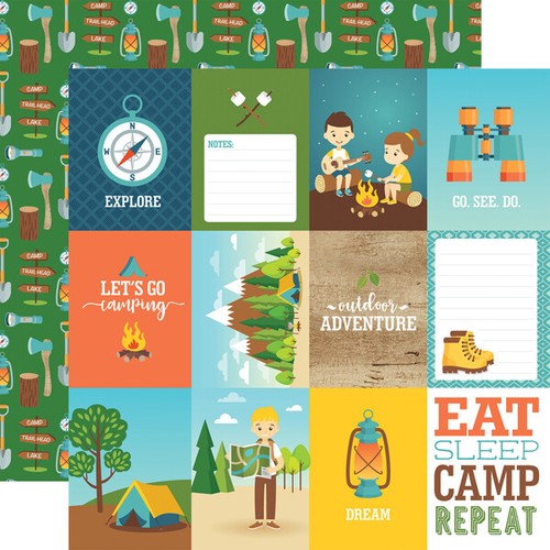 2 Sheets Echo Park Paper SUMMER ADVENTURE 12x12 Scrapbook Cardstock - U Choose - Picture 3 of 13