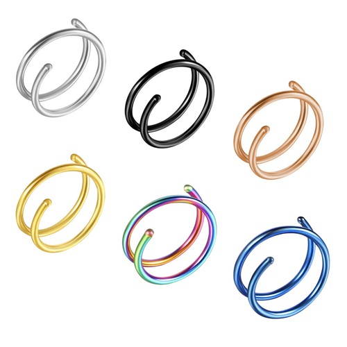 6 Pcs Women Nose Cuff Septum Nose Piercing Nose Piercing Stud - Picture 6 of 12