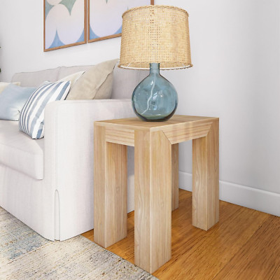 Sleek Rectangular Side Table for Small Spaces - Blonde Wood Finish