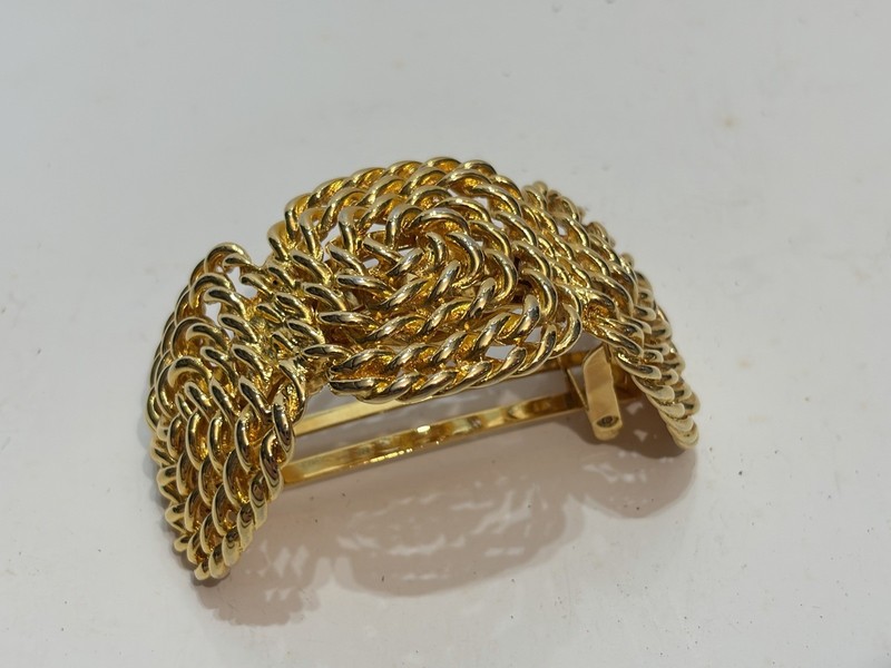 Vintage Made In France Gold Hair Clip Braided Knot Design