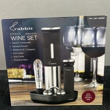 Rabbit 8-Piece Home Electric Wine Set Black