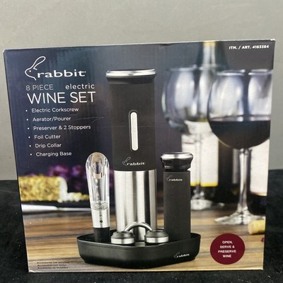Rabbit 8-Piece Home Electric Wine Set Black