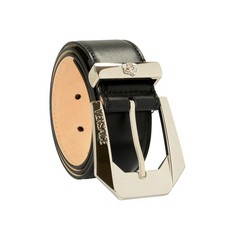 Versace Black 100 Leather Silver Medusa Decorated Belt US 36 IT 90