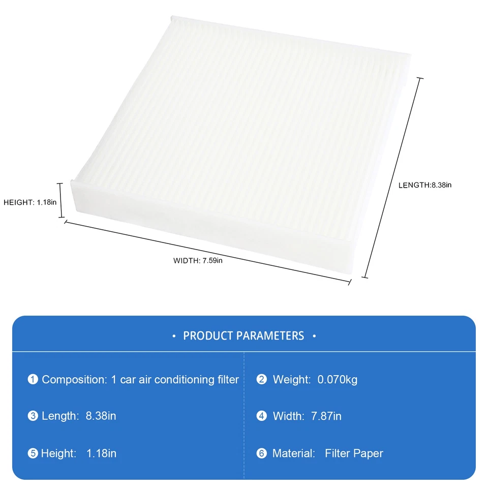 Combo Set Cabin+Engine Air Filter For 2003-2008 Toyota Corolla L4 1.8L OE spec - Image 3 of 4