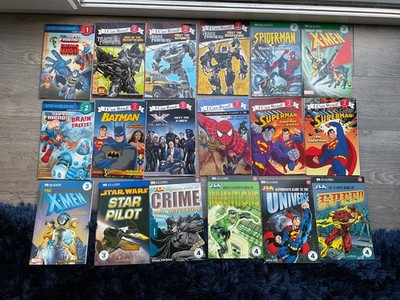 18 x Marvel,  DC Comics and Transformers I can Read books stage 1-4