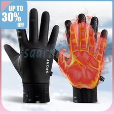 Men Winter Warm Windproof Waterproof Fleece Lined Thermal Touch Screen Gloves