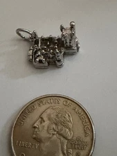 Vintage Nuvo Balmoral Castle Sterling Mechanical Bracelet Charm Pendant Fob