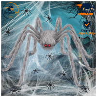 Halloween Deko Spinne Set Riesenspinne Dehnbare Spinnennetze FüR Outdoor