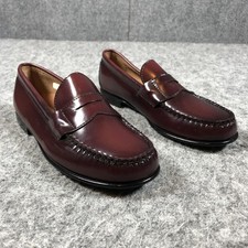 G H Bass Co Penny Loafer Oxford Dress Shoes Mens 4 D Red Leather Slip On