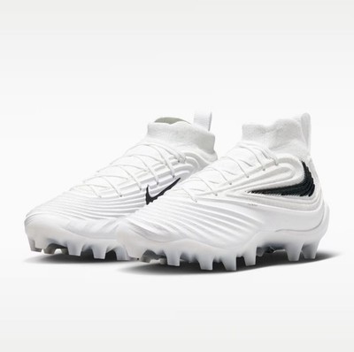 Nike Alpha Menace 5 Elite Football Cleats White Black HV7018-100 Mens Size 11