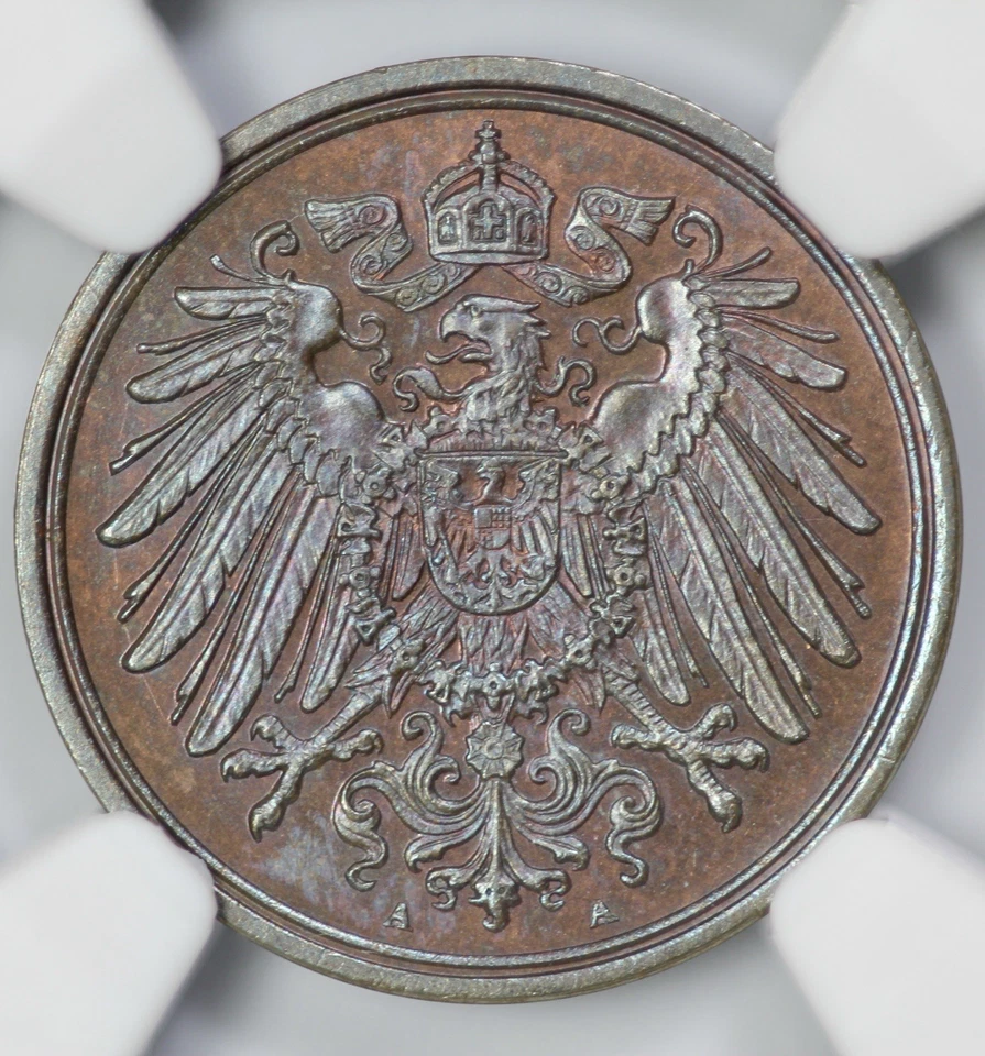 1903-A Germany 1p Pfennig NGC MS 65 BN Finest For Date - Image 2 of 4