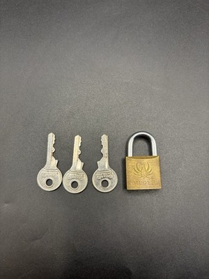 Ruger Brass Gun Lock Mini-Lock Padlock with 3 Replacement Keys