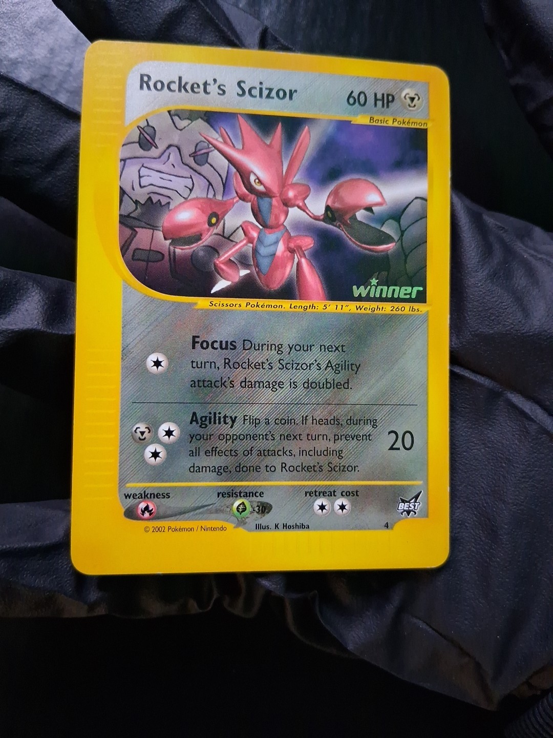 Rocket’s Scizor #4 WINNER NM Best of Game Promo 2002 WOTC Ultra Rare Pokémon