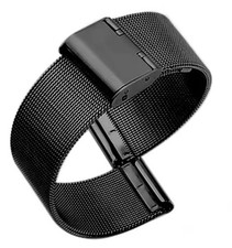 CINTURINO MILANESE ANSA 22 MM 22MM NERO ACCIAIO X OROLOGIO CITIZEN SEIKO TISSOT