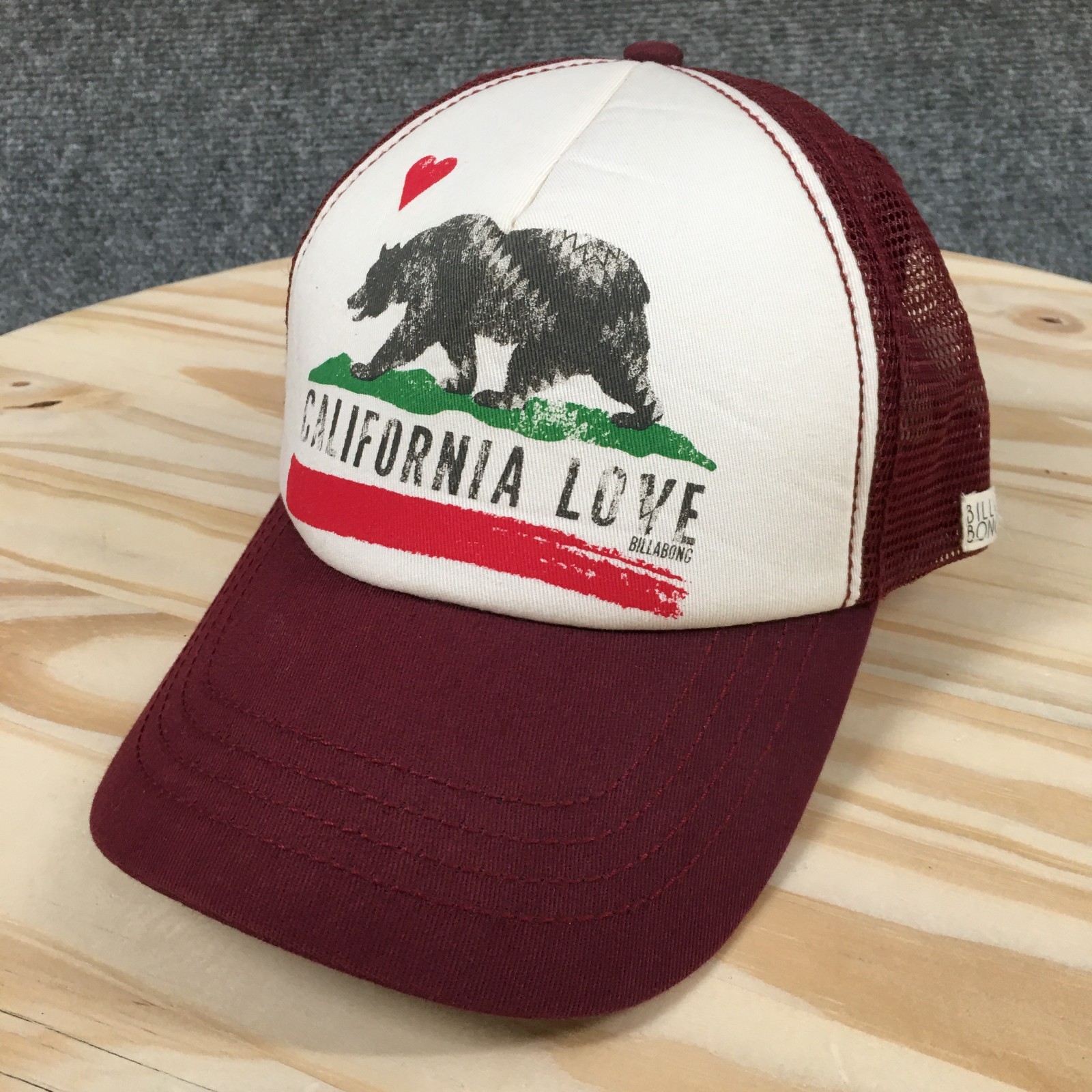 Unisex Red Os Adjustable Curved Brim Mesh