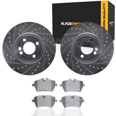 For Mini Cooper 2002 03 04 05 2006 Rotor Set | Silver | Drilled And Slotted