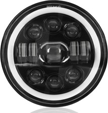 7 Inch Motorcycle Headlight, 7''Round LED Headlights DRL Halo Ring Angle Eyes