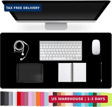 Leather Desk Pad Protector Non Slip PU Leather Large Mouse Pad Desk Mat