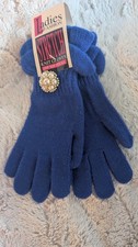 NWT Ladies Fashion Stretch Knit Gloves w Simulated Pearls, One Size Fits All