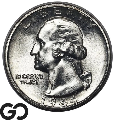 1944-S Washington Quarter Frosty Solid Gem BU++