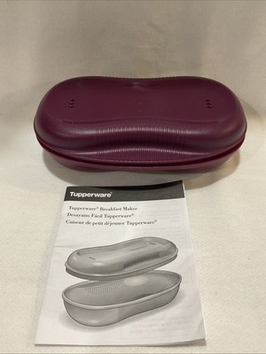 TUPPERWARE MICROWAVE BREAKFAST MAKER RHUBARB COLOR OMLETS POACHED EGGS 4 PIECE 
