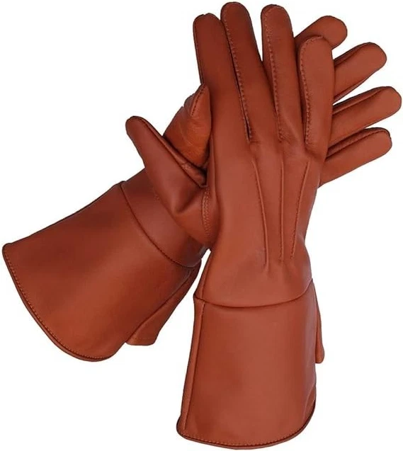 Men's Medieval Renaissance Long Arm Cuff Leather Gloves Color Brown Size Medium
Opens in a new windo