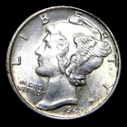 1943 Mercury Dime Silver  ---- Unc Coin --- #550M