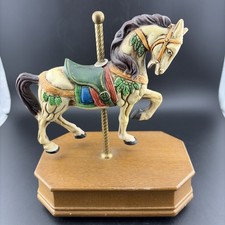 Carousel Merry Go Round Music Box Horse Tested / Works